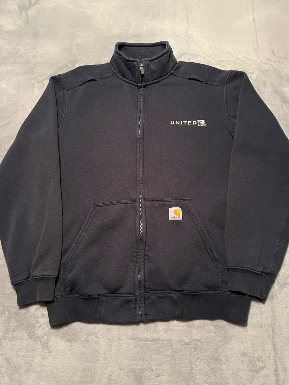 Carhartt Navy Blue Full-Zip United Logo Work Jacket
